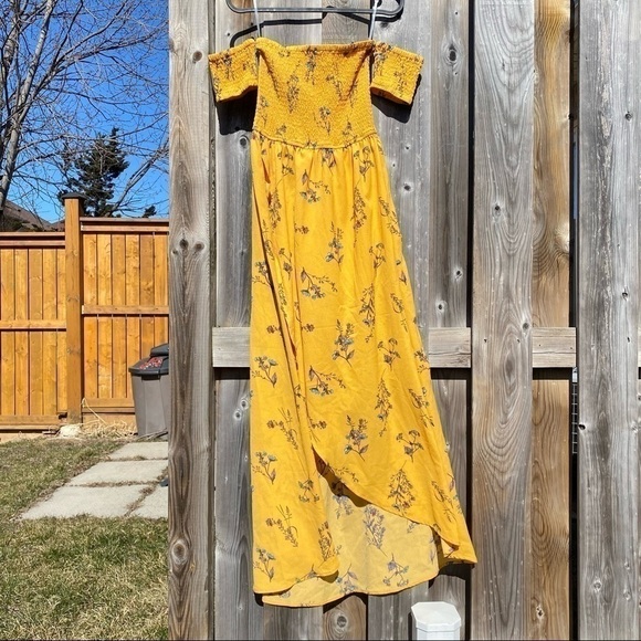 🍋NWT Off the Shoulder Maxi Low High Floral Dress - Picture 11 of 12